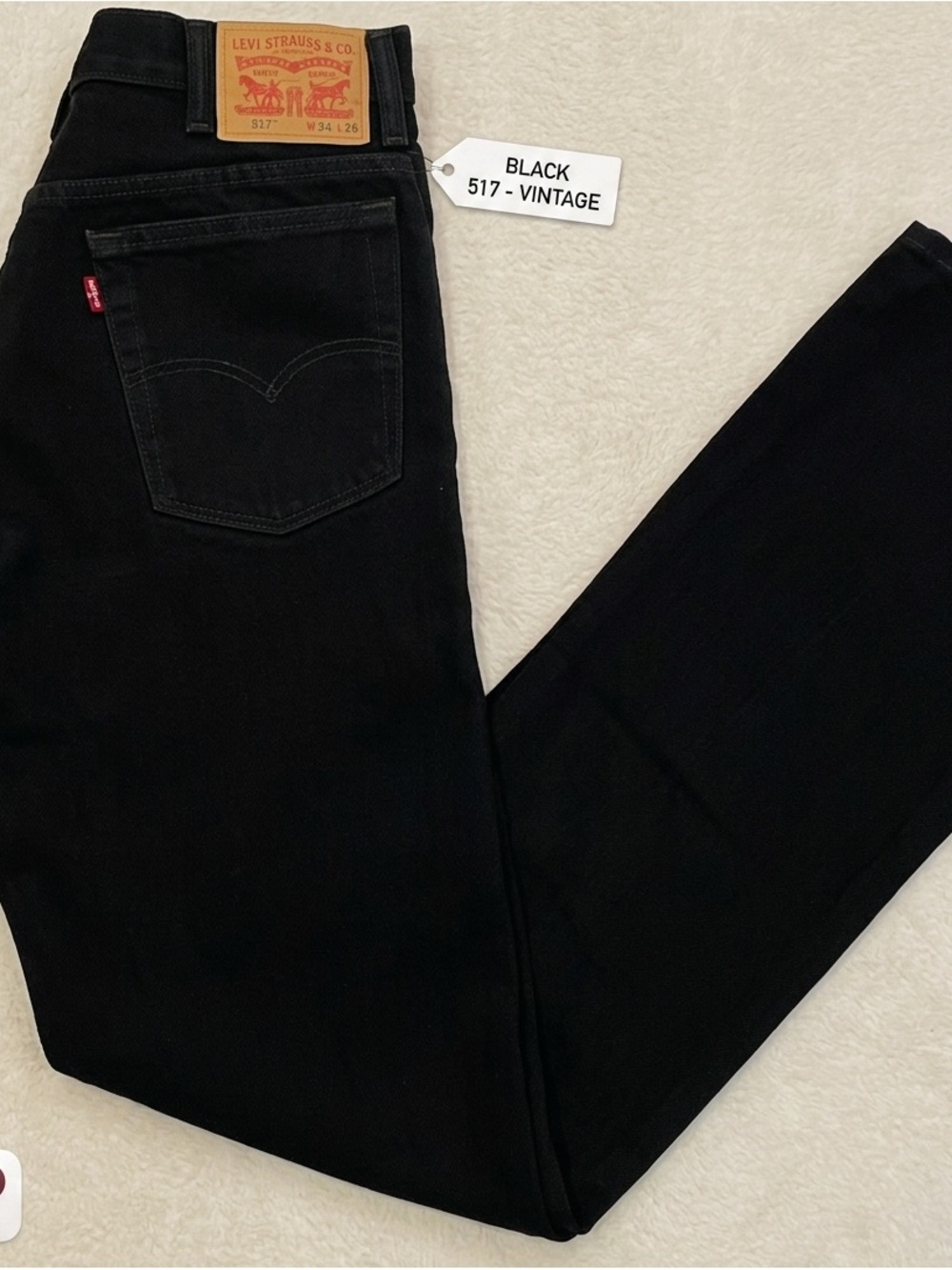 Levi's 517 Men's Black Bootcut Jeans Size 34x36 Vintage Fit Denim Black 34 x 36
